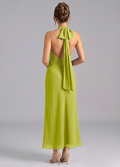 Azazie Velli Bridesmaid Dresses Lemongrass Mermaid High Neck Chiffon Dress image2