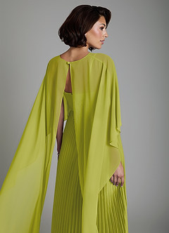 Azazie Micah Vestidos de damas de honor Vestido Hierba De Limón de Satén Elástico de Línea A Convertible con Corsé image8