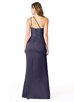Azazie Eren Bridesmaid Dresses Stormy Mermaid One Shoulder Stretch Satin Dress image2