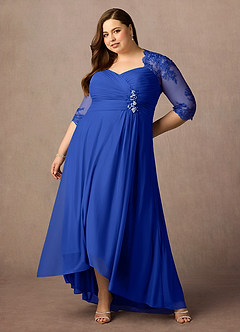 Azazie Anne Mother of the Bride Dresses Royal Blue Sheath Sweetheart Sequins Lace Dress image15