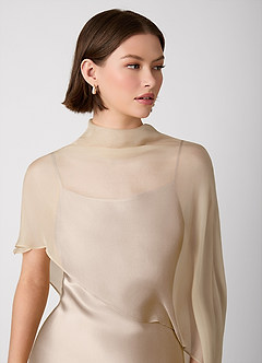 Crystle Taupe 100% Washable Silk Mini Dress image3