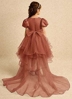 Azazie Cocoa vestidos de niña de las flores Vestido de Castaño de Tul de Princesa con Plisado image7