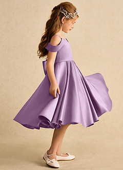 Azazie Favia Final Sale Wisteria A-Line Off the Shoulder Matte Satin Dress image5