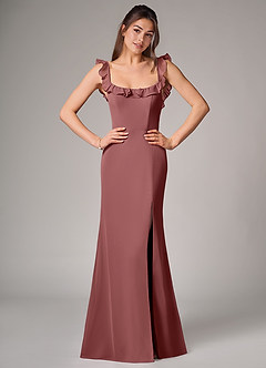 Azazie Callie Bridesmaid Dresses Amethyst Mermaid Side Slit Chiffon Convertible Dress image1