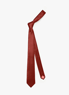 front Metallic Satin Skinny Tie