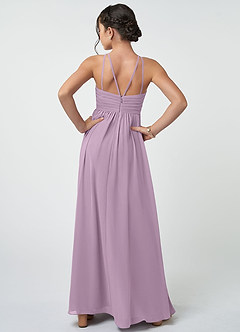 Azazie Leighton Junior Wisteria A-Line Pleated Chiffon Dress image3