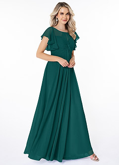 Azazie Lily Final Sale Empire Pleated Chiffon Floor-Length Dress image2
