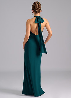 Azazie Velli Bridesmaid Dresses Pine Mermaid Bow Chiffon Dress image2