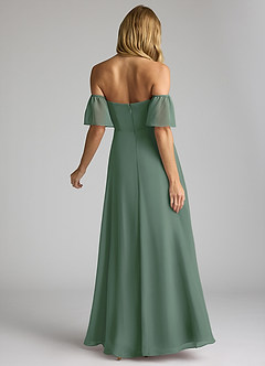 Azazie Sue Bridesmaid Dresses Eucalyptus A-Line Off the Shoulder Chiffon Convertible Dress image3