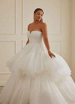 Christian Siriano Bridal for Azazie 2007 Wedding Dresses Diamond White Caramel Ball-Gown Sequins Tulle Dress image14