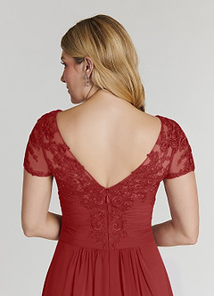 Azazie Thais Kleider für die Brautmutter A-Linie Spitze Chiffon Kleid Rost image6