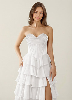 Bastet Weiß Rüschenkleid in A-Linie image3
