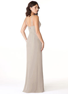 Azazie Leo Bridesmaid Dresses Frost Mermaid V-Neck Pleated Chiffon Dress image4