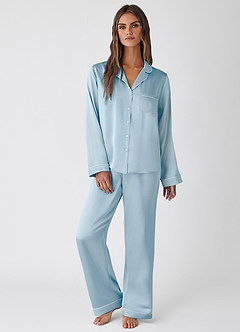 front Spodnie piżamowe z jedwabiu 100% nadające się do prania