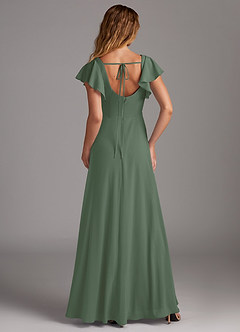 Azazie Bondi Bridesmaid Dresses Eucalyptus A-Line Side Slit Stretch Chiffon Dress image2