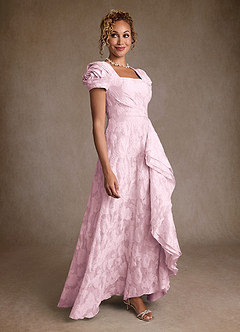 Azazie Hermina Abiti per la Madre della Sposa Abito A-Line in Jacquard Floreale Plissettato Jacquard Viola image3