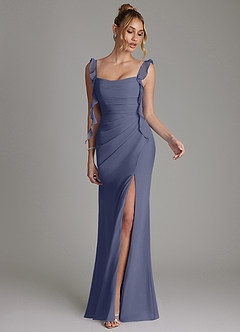 Azazie Jessamine Bridesmaid Dresses Stormy Mermaid Corset Chiffon Dress image4