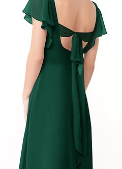 Azazie Syenna Bridesmaid Dresses Emerald A-Line Ruched Chiffon Dress image3