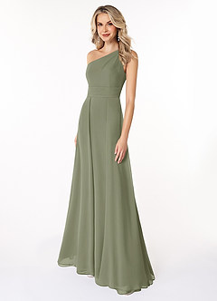Azazie Dallas Bridesmaid Dresses Pistachio A-Line One Shoulder Chiffon Dress image1