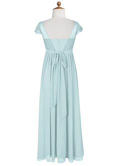Azazie Silvermist Junior Mist A-Line Pleated Chiffon Dress image9