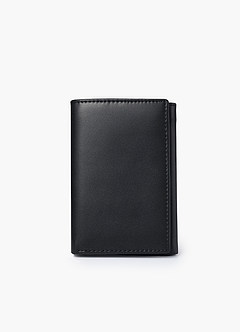 front Men's Leather RFID-Blocking Tri-Fold Wallet