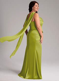 Azazie Sorrel Bridesmaid Dresses Lemongrass Mermaid Strapless Stretch Satin Convertible Dress image9