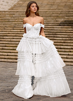 Nimbus Hvid Glitter Tyl Gallakjole image3