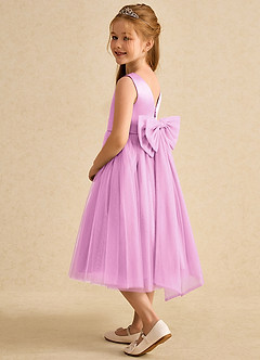 Azazie Winnie Flower Girl Dresses Candy Pink Ball-Gown Bow Tulle Dress image5