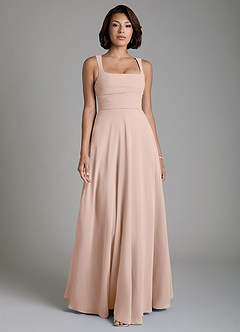 Azazie Azaria Bridesmaid Dresses English Rose A-Line Corset Chiffon Dress image1