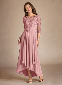 Azazie Marietta vestidos de madre de la novia Vestido Rosa Polvorienta de Encaje de Corte en A image6