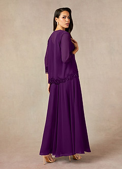 Azazie Devana Mother of the Bride Dresses Grape A-Line Sequins Chiffon Dress image2