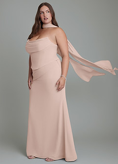 Azazie Sorrel Robes de demoiselle d'honneur Robe Sirène en Mousseline de soie Corset Rose Anglais image14