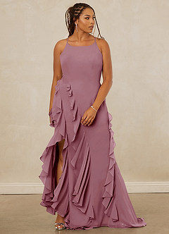 Christian Siriano Bridal for Azazie 1006 Bridesmaid Dresses Vintage Mauve Mermaid Ruched Chiffon Dress image10
