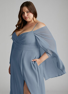 Azazie Cienna Bridesmaid Dresses Twilight A-Line Off the Shoulder Chiffon Dress image11