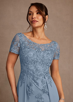 Azazie Alva Mère de la mariée Robes Robe Trapèze en Dentelle Bleu Poussiéreux image6