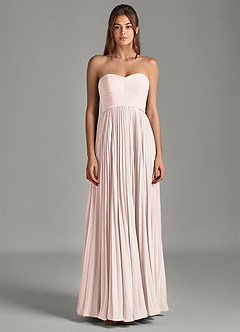 Azazie Chiana Abiti da Damigella Abito A-Line in Chiffon Senza Cinturino Petalo Di Rosa image5