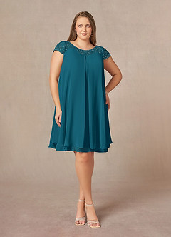 Azazie Tess Mother of the Bride Dresses Ink Blue Empire Sequins Chiffon Dress image1