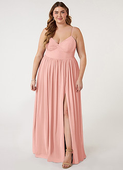 Azazie Zeya Bridesmaid Dresses Rosette A-Line V-Neck Pleated Chiffon Dress image6
