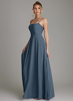 Azazie Elita Brudepigekjoler En streg Plisseret Chiffon Gulv-længde Kjole image5