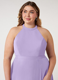 Azazie Clarice Bridesmaid Dresses Lilac A-Line Halter Chiffon Dress image13