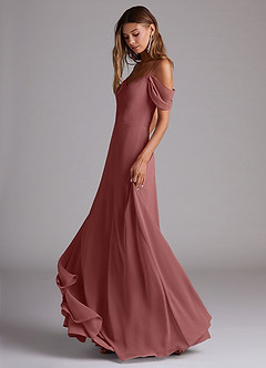 Azazie Marley Bridesmaid Dresses Amethyst A-Line Off the Shoulder Chiffon Convertible Dress image3
