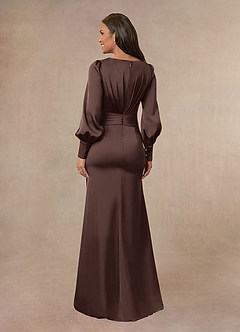 Azazie Petrina vestidos de madre de la novia Vestido de Ganache de Satén Elástico de Corte Sirena con Plisado image5