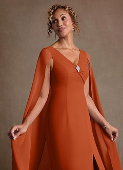 Azazie Boudica Suknie dla Matki Panny Młodej Linia A Pofałdowany Szyfon Długość podłogi Sukienka image5