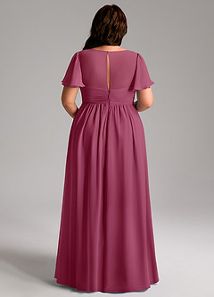 Azazie Verna Maternity Bridesmaid Dresses A-Line V-Neck Ruched Chiffon Floor-Length Dress image12