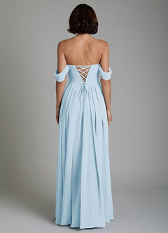 Azazie Loisa Abiti da Damigella Abito Convertibile A-Line in Chiffon Corsetto Azzurro image2