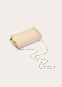 front Matching Color Matte Satin Envelope Clutch Bag