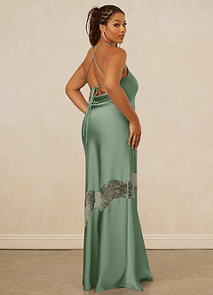 Christian Siriano Bridal for Azazie 1012 Brautjungfernkleider Etui Spitze Stretch-Satin Kleid Matcha image14