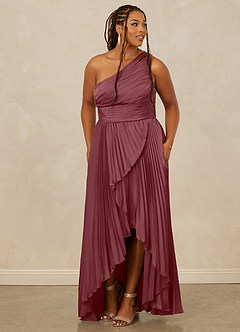 Christian Siriano Bridal for Azazie 1008 Bridesmaid Dresses Desert Rose A-Line One Shoulder Stretch Satin Dress image11