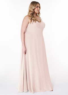 Azazie Davis Bridesmaid Dresses Rose Petal A-Line V-Neck Chiffon Dress image10