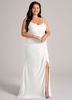 Azazie Deandra Bridesmaid Dresses White Mermaid Pleated Chiffon Dress image10